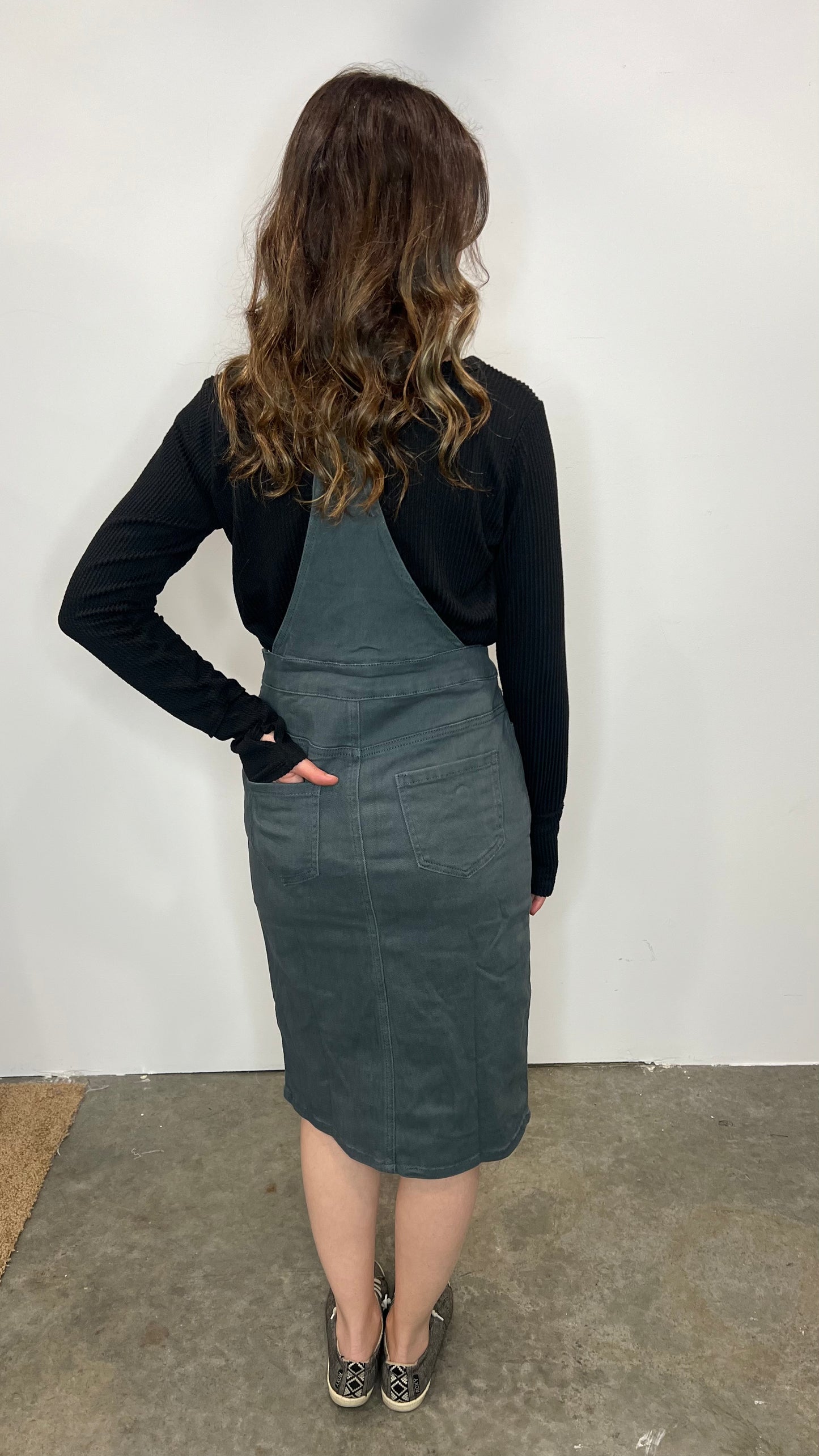 REAGAN DENIM OVERALL DRESS