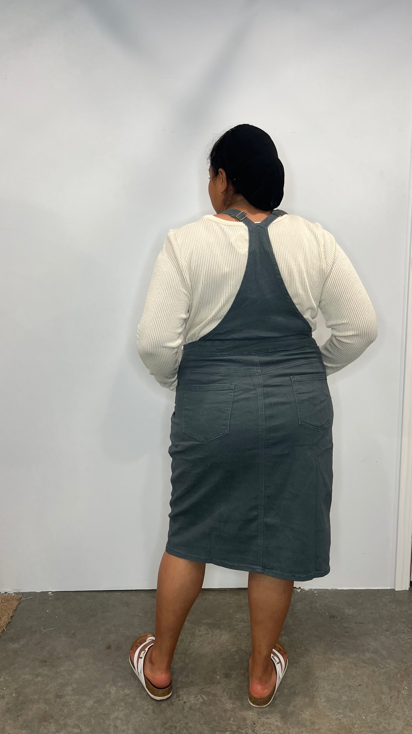REAGAN DENIM OVERALL DRESS