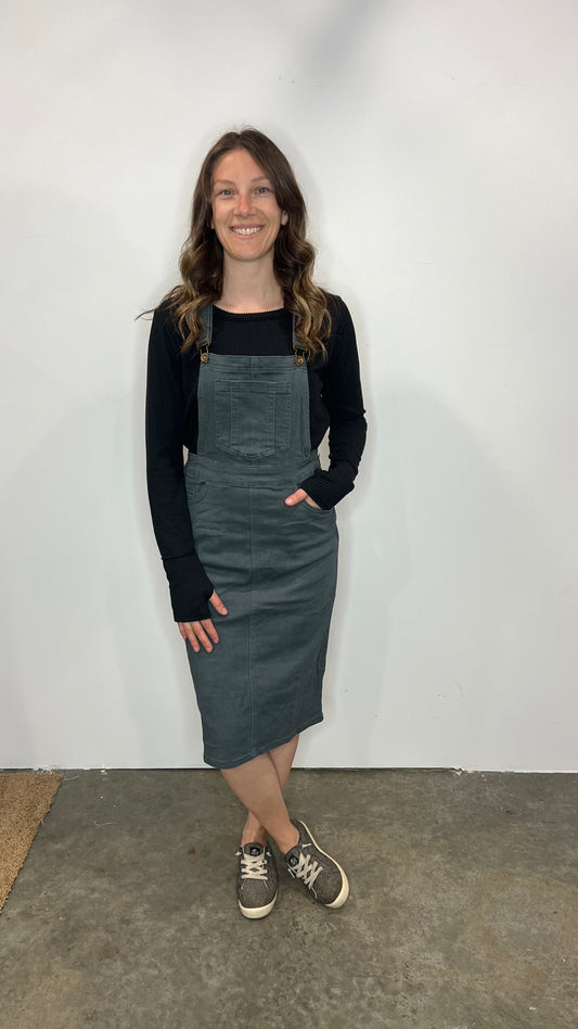 REAGAN DENIM OVERALL DRESS